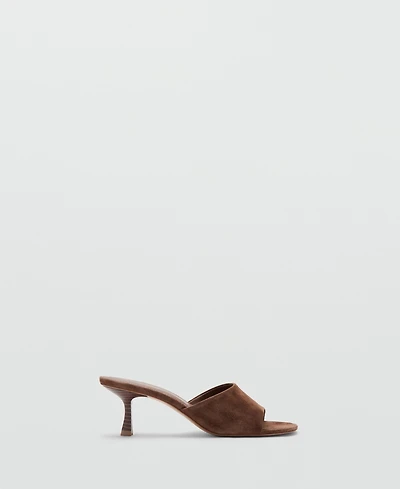 Mango Women's Suede Kitten Heel Sandals