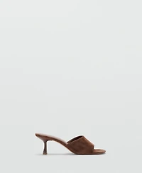 Mango Women's Suede Kitten Heel Sandals