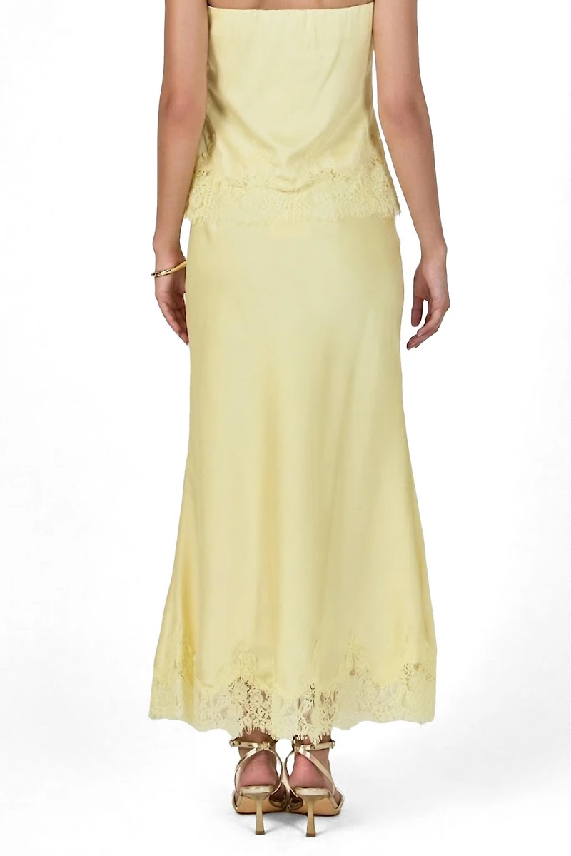 endless rose Women's Satin Lace Midi Skirt