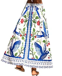 Cupshe Women's Island Birds Tropical Maxi Skirt