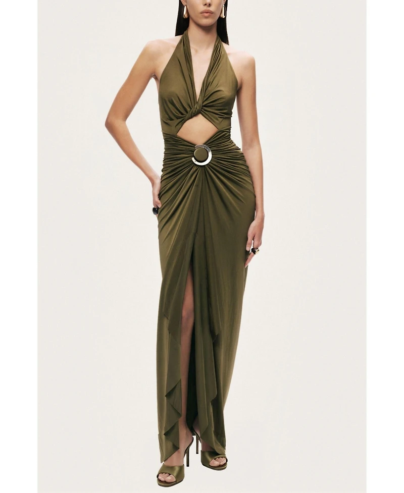 Nocturne Women's Cut-Out Halter Maxi Dress