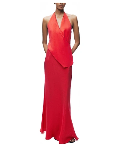 Nocturne Women's Asymmetric Open-Back Halter Maxi Dress