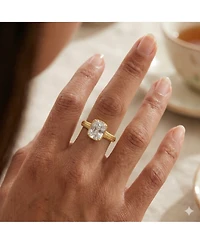 Simona Elegant Radiant-Cut Solitaire Cz Designed Band Ring
