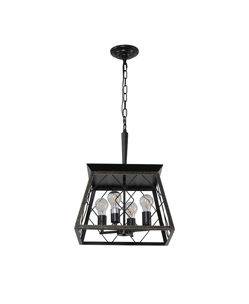 Clihome Farmhouse Chandelier 4-Light Vintage Antique Chandeliers Light Fixture,Golden (No Bulbs)