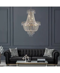Clihome Gold Crystal Chandeliers, Large Contemporary Luxury Ceiling Lighting (Without Bulb)