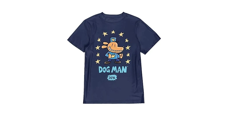 Dog Man Boys Surrounded By Stars Youth Navy Crew Neck Short Sleeve T-shirt -Xl