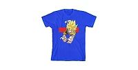 Dragon Ball Z Boys Youth Battle Mode Goku Royal Blue Graphic Tee- Xl