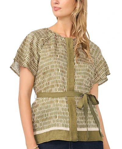 Vince Camuto Women's Flutter-Sleeve Belted Blouse