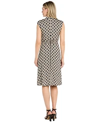 R & M Richards Women's Ruched Knee-Length Dress