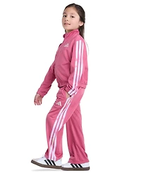 adidas Girls' 2T-6X Long-Sleeve 3-Stripe Jacket and Pants, 2-Piece Set