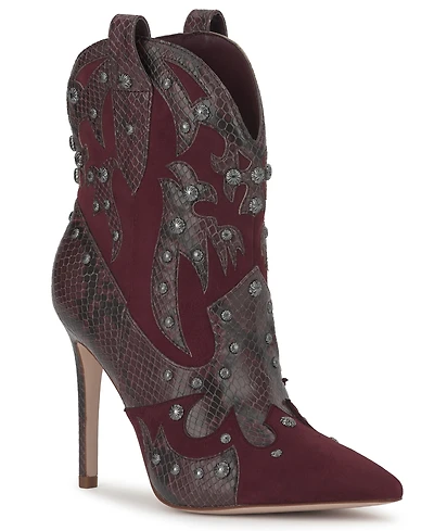 Jessica Simpson Women's Palieve Stiletto Studded Western Dress Booties