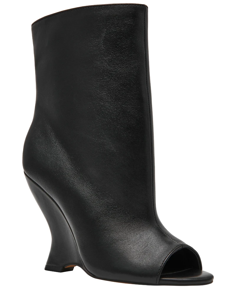 Steve Madden Women's Rylix Peep Toe Sculpted Wedge Booties
