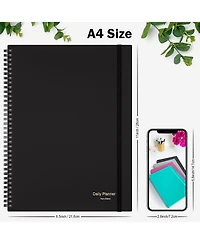 Gnuadz Planner Daily Agenda To Do List Hourly Schedule Spiral Appointment Book Elastic Closure Inner Pocket
