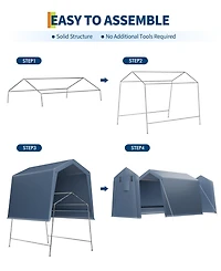 gaomon Portable Carport Motorcycle Shelter, Heavy Duty Pe Fabric Storage Shed, Garage Tent