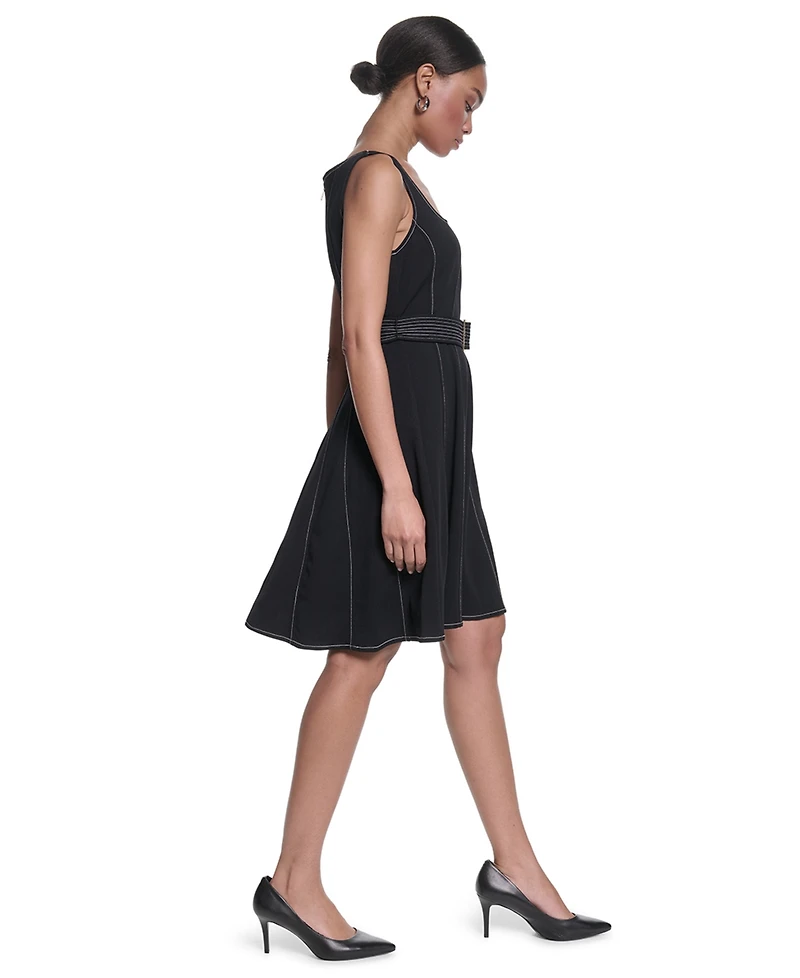 Karl Lagerfeld Paris Women's Scuba Crepe Knee-Length Dress