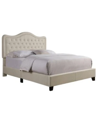 Boyel Living Modern Upholstered Bed Frame with Curved Tufted Headboard Platform Bed with Solid Wood Frame