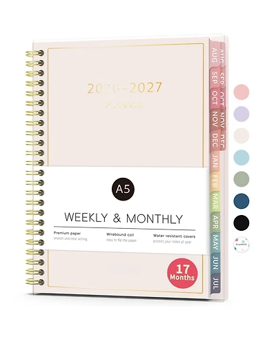 Gnuadz Academic Planner 2026-2027 Weekly Monthly A5
