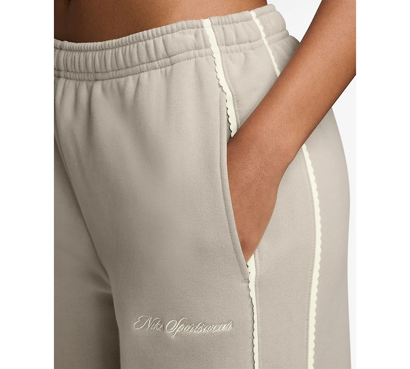 Nike Studio Fleece Women's Mid-Rise Wide-Leg Scallop Pants