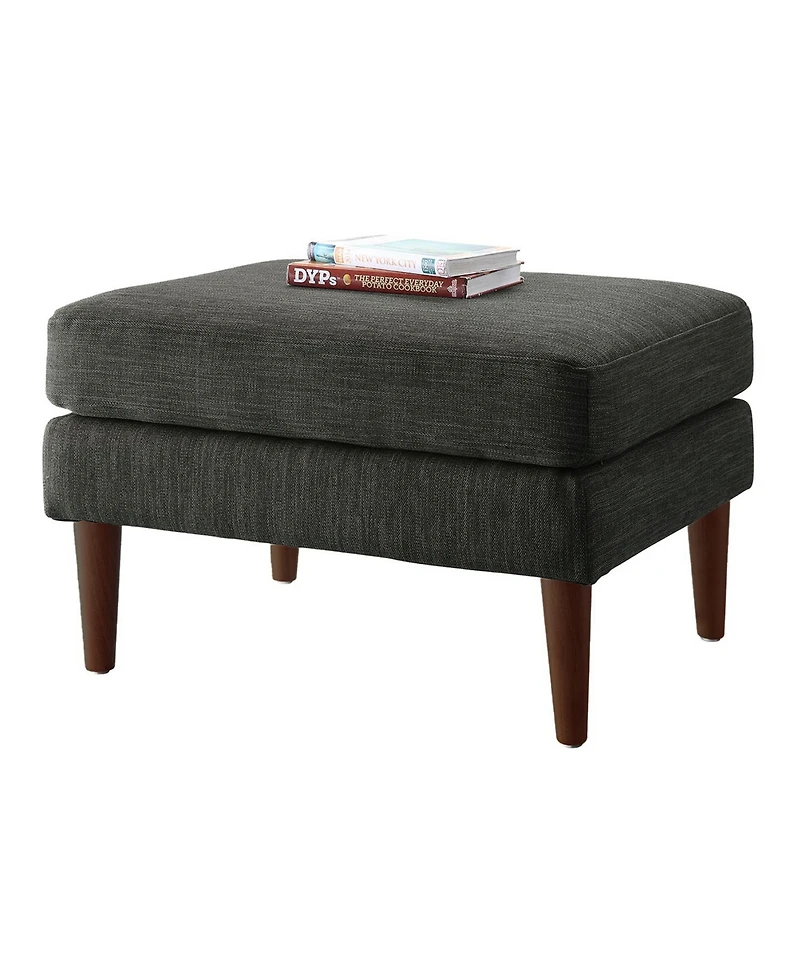 Convenience Concepts 27" Faux Linen Marlow Mid Century Ottoman