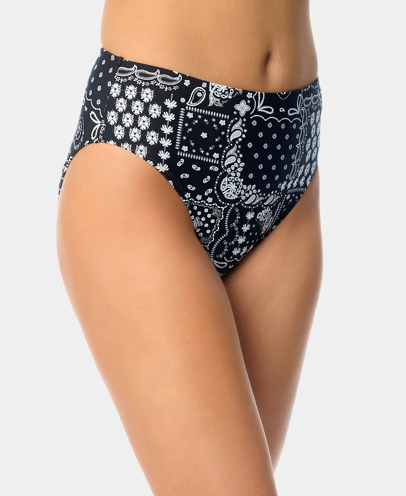 California Waves Women's Bandana Print High-Waist Swim Bottoms, Macy's Exclusive