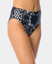 California Waves Women's Bandana Print High-Waist Swim Bottoms, Macy's Exclusive