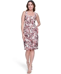 Eliza J Women's Sleeveless Square Neck Button-Down Sheath Dress