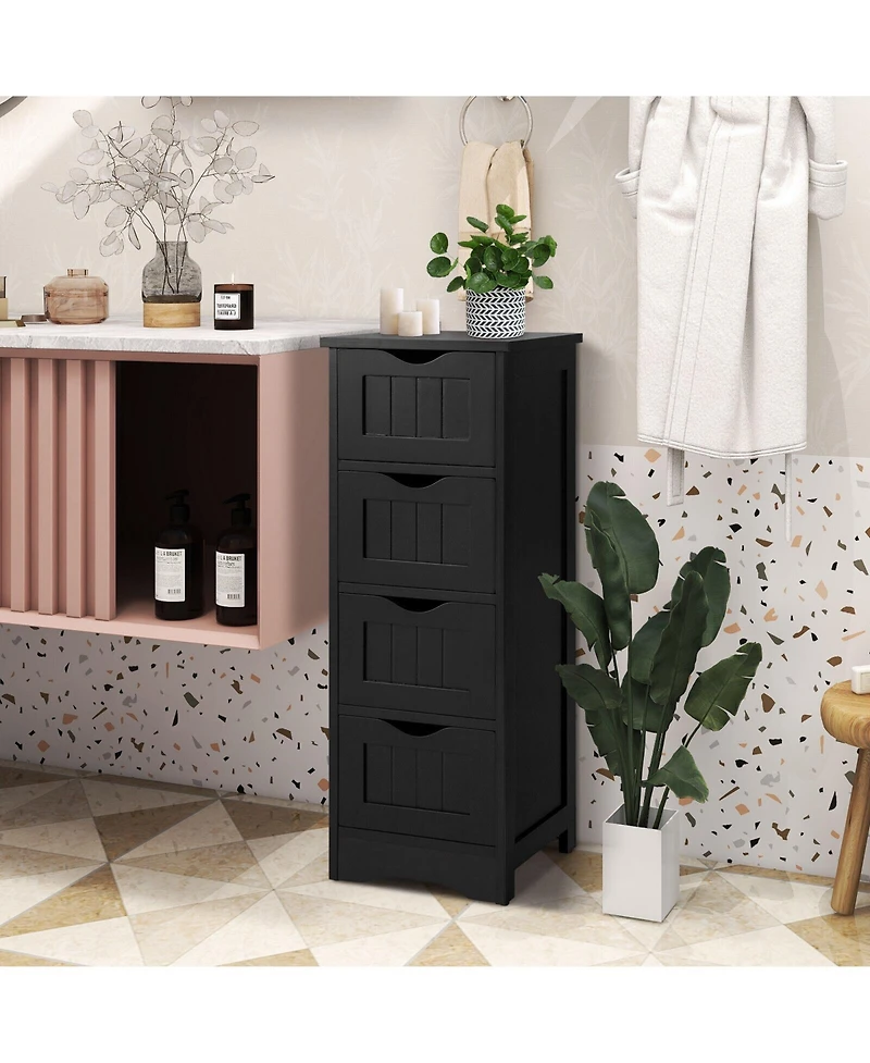 sumyeg 4-Drawer Freestanding Floor Storage Cabinet with Anti-Tip Device