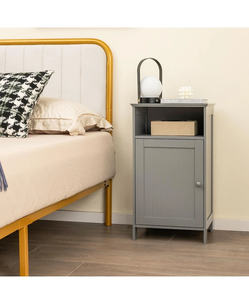 sumyeg Freestanding Bathroom Storage Cabinet with Adjustable Shelves Floor Organizer