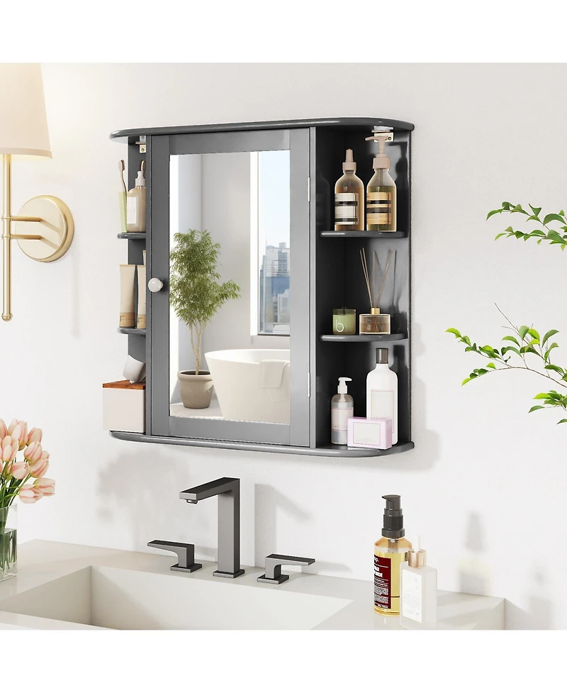 sumyeg Multipurpose Wall Mounted Bathroom Mirror Storage Cabinet