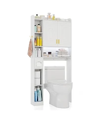 sumyeg Freestanding Over The bath fixture Storage Cabinet with Double Door Organizer