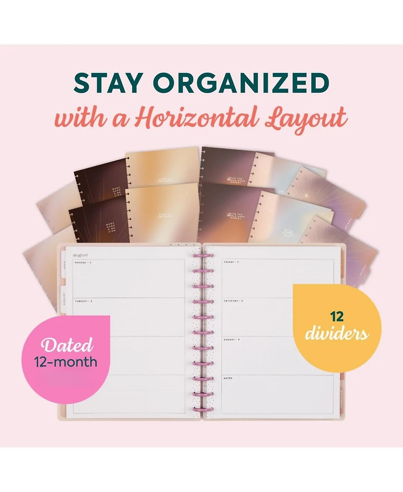 Gnuadz Happy Planner Disc-bound July 2026-June 2027 Horizontal Layout