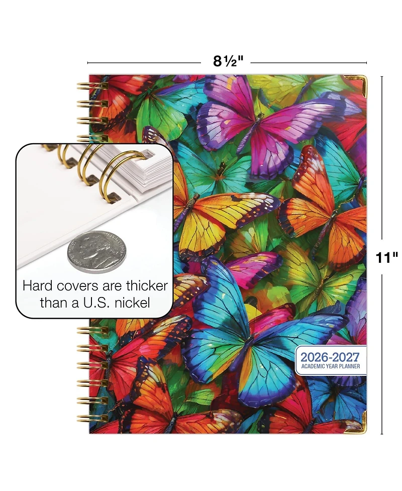 Gnuadz Academic Planner 2026-2027 Hardcover Butterflies