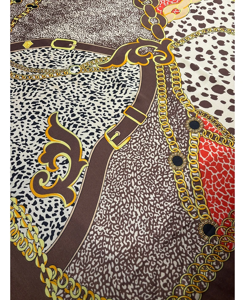 Marcus Adler Animal Print Satin Square Scarf