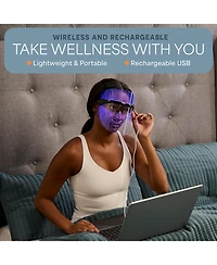 LifePro VizaCure Led Face Mask for Light Therapy - Black Led Mask for Face and Neck Care - Portable Led Light Therapy Device.