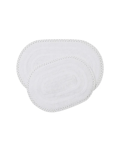 Laura Ashley Camilla Crochet Border 2-Pc. Oval Bath Mat Set