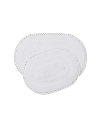 Laura Ashley Camilla Crochet Border 2-Pc. Oval Bath Mat Set