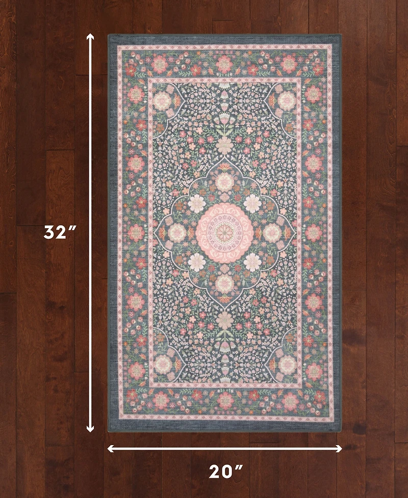 Laura Ashley Printed Chenille Victora Medallion Accent Rug, 20" x 32"