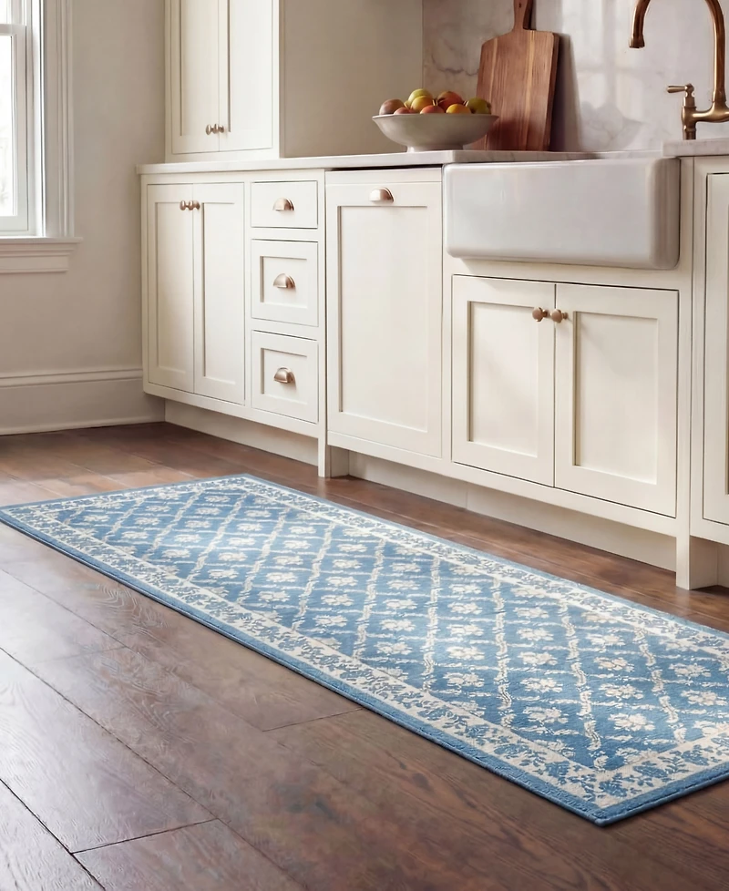 Laura Ashley Printed Chenille Merley Runner Rug, 24"x 72"