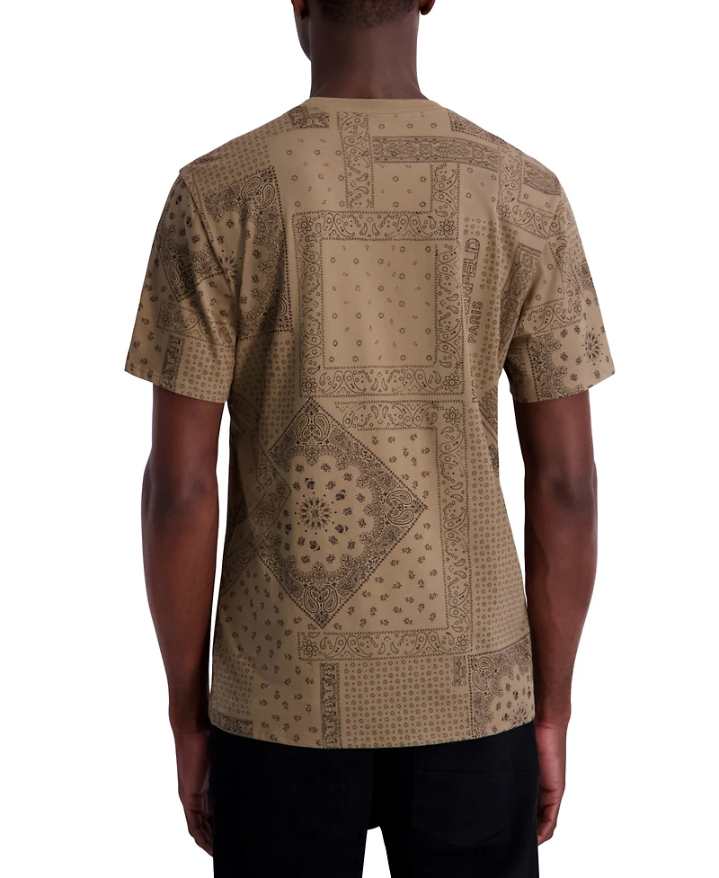 Karl Lagerfeld Paris Men's Bandana Print T-Shirt
