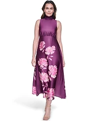 Eliza J Petite Halter Neck Zipper Midi Dress