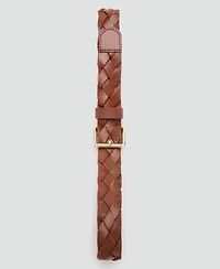 Mango Women's Braided Leather Belt
