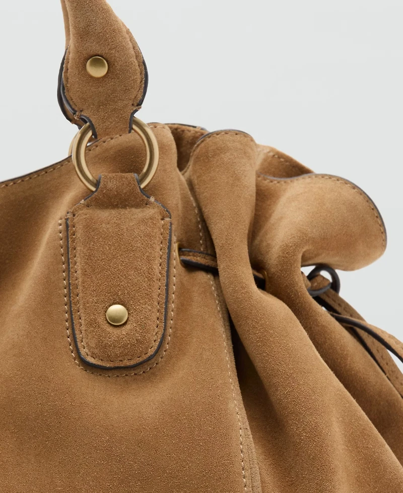 Mango Women's Suede Shoulder Bag
