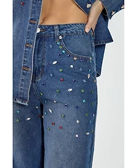 Nasty Gal Women's Denim Jewel Baggy Jeans