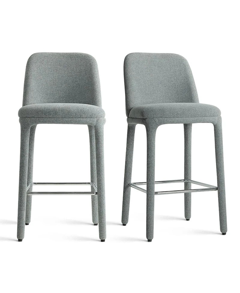 Maison Boucle Set of 3 Counter Height Stools With Back, 26.5" Seat