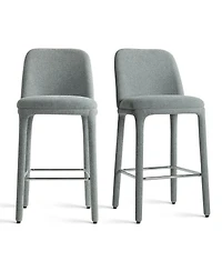 Maison Boucle Set of 3 Counter Height Stools With Back, 26.5" Seat