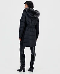 Michael Kors Women's Hooded Faux-Fur Trim Puffer Coat