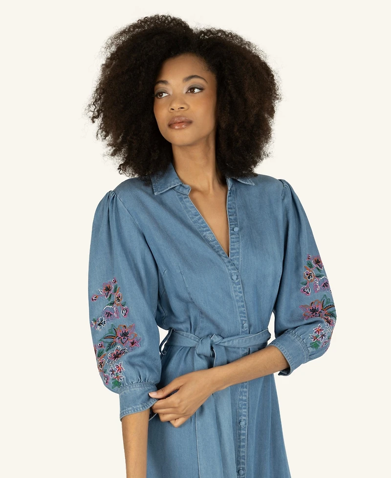 Super Natural by Secret Mission Women's Lynn Dress with Flower Embroidery