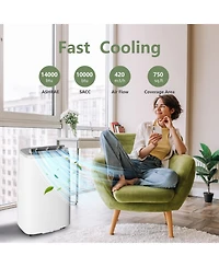 Xo 14,000 Btu Portable Air Conditioner with 3-in-1 Cooling, Dehumidifier and Fan, Quiet Sleep Mode, Remote and Dual Exhaust