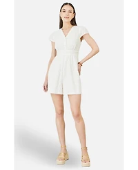 Yumi Women's Cotton Broderie Anglaise Playsuit