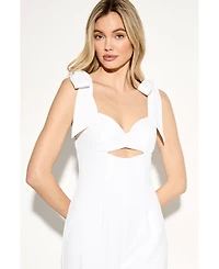 MissPap Women's Bow Shoulder Wide Leg Jumpsuit